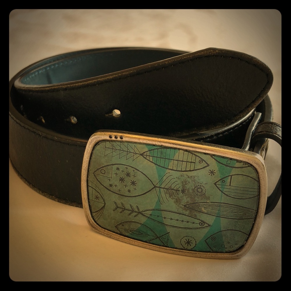 Teal Fish Belt Buckle